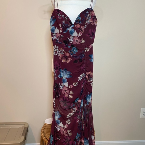 nicholas burgundy floral dress